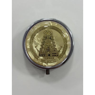 Espejo de nacar color oro con virgen del Rocío